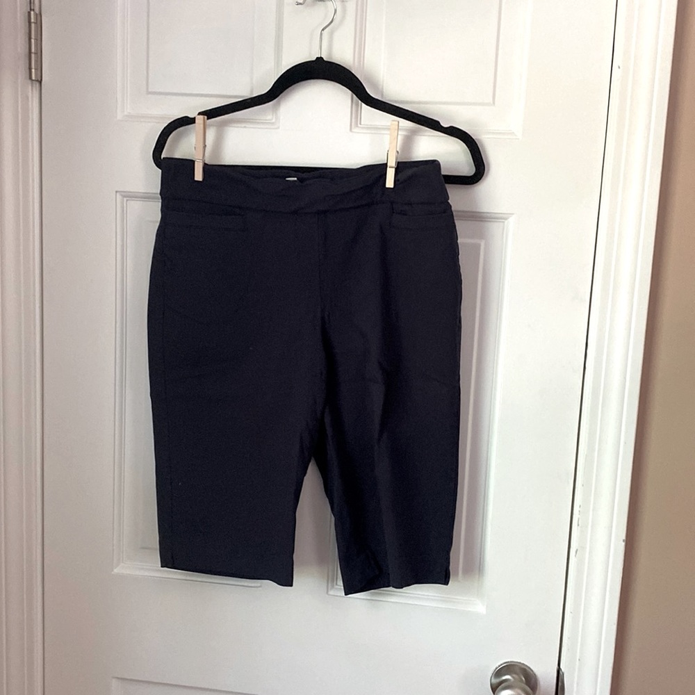 Dana Buchman navy blue burmuda shorts.